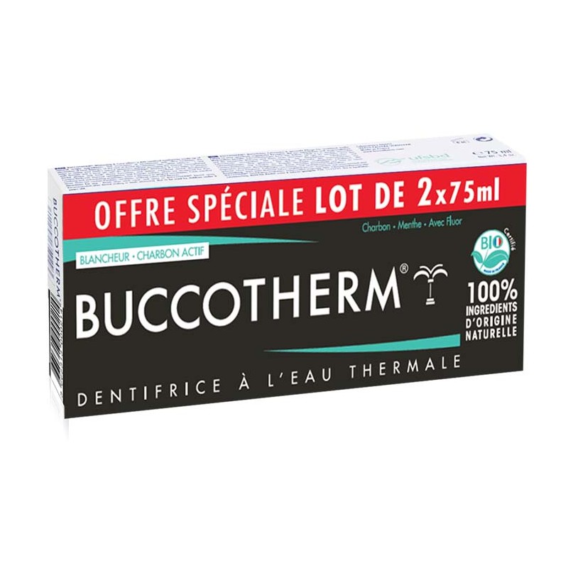 BUCCOTHERM Duo-Pack Zahnpasten mit Aktivkohle