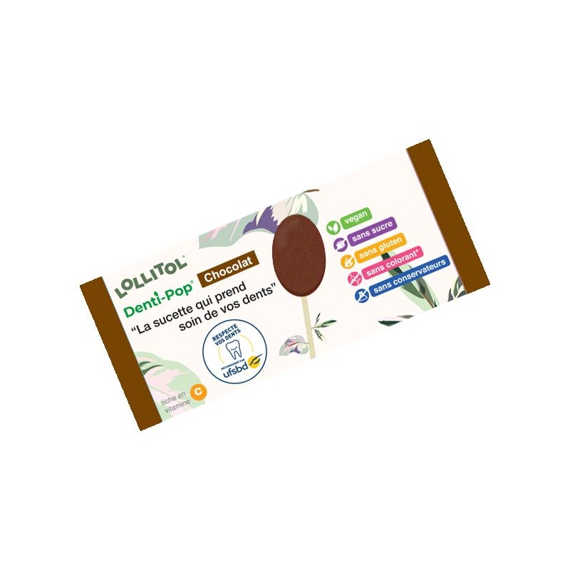 Sucettes au xylitol Denti-Pop Lollitol Chocolat 40 pièces